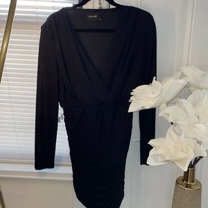 Sparkly black midi/mini ruffle side dress